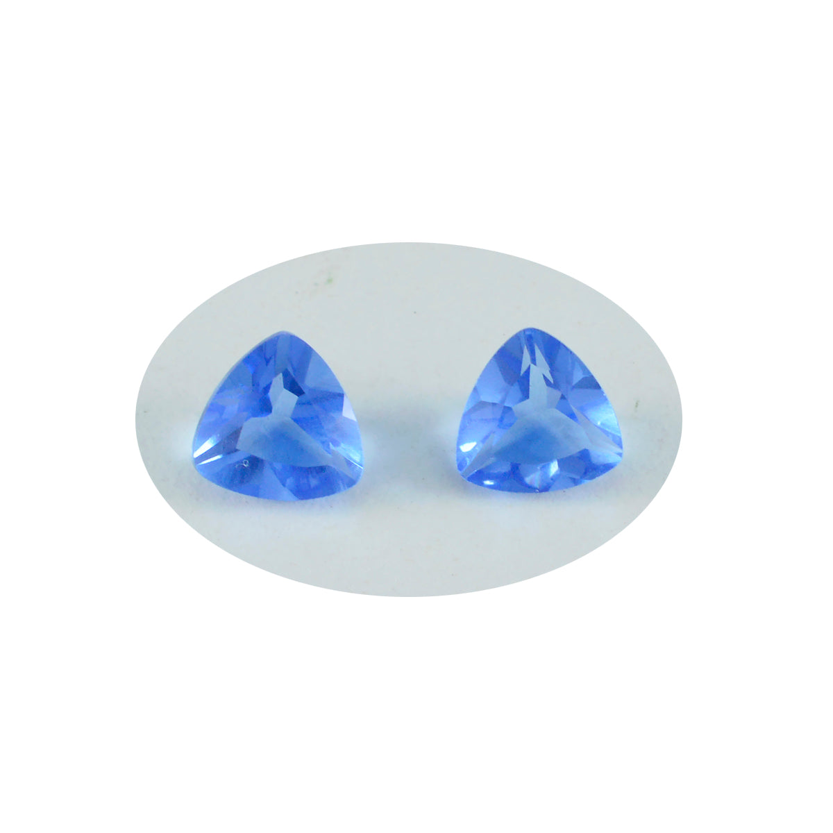Riyogems 1PC Blue Sapphire CZ Faceted 11x11 mm Trillion Shape awesome Quality Stone