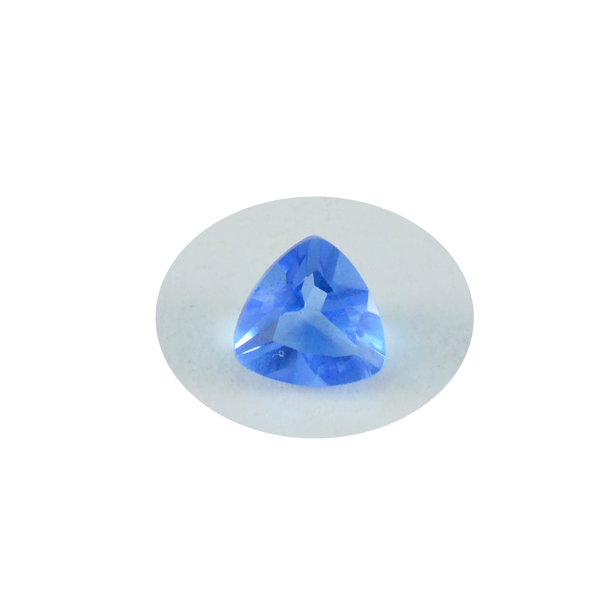 Riyogems 1 Stück blauer Saphir, CZ, facettiert, 12 x 12 mm, Trillionenform, Schönheits-Qualitätsedelstein