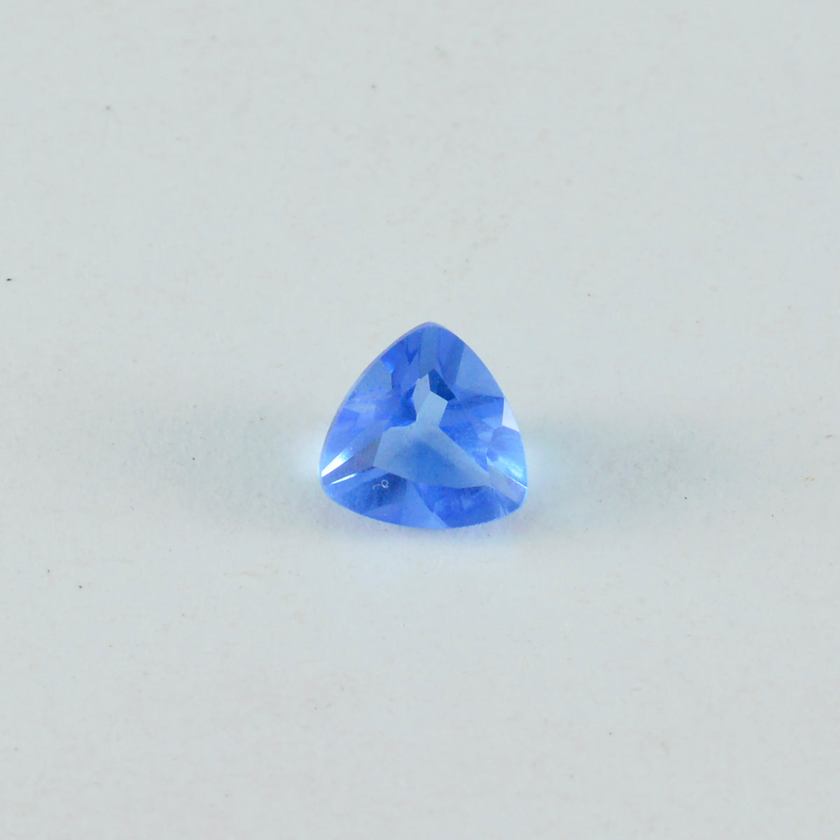 Riyogems 1 Stück blauer Saphir, CZ, facettiert, 12 x 12 mm, Trillionenform, Schönheits-Qualitätsedelstein