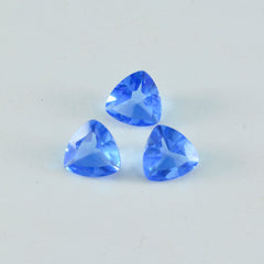 Riyogems 1pc saphir bleu cz facettes 14x14mm forme trillion mignon qualité pierres précieuses en vrac