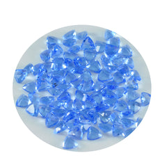 Riyogems 1pc saphir bleu cz facettes 3x3mm forme trillion pierre de belle qualité