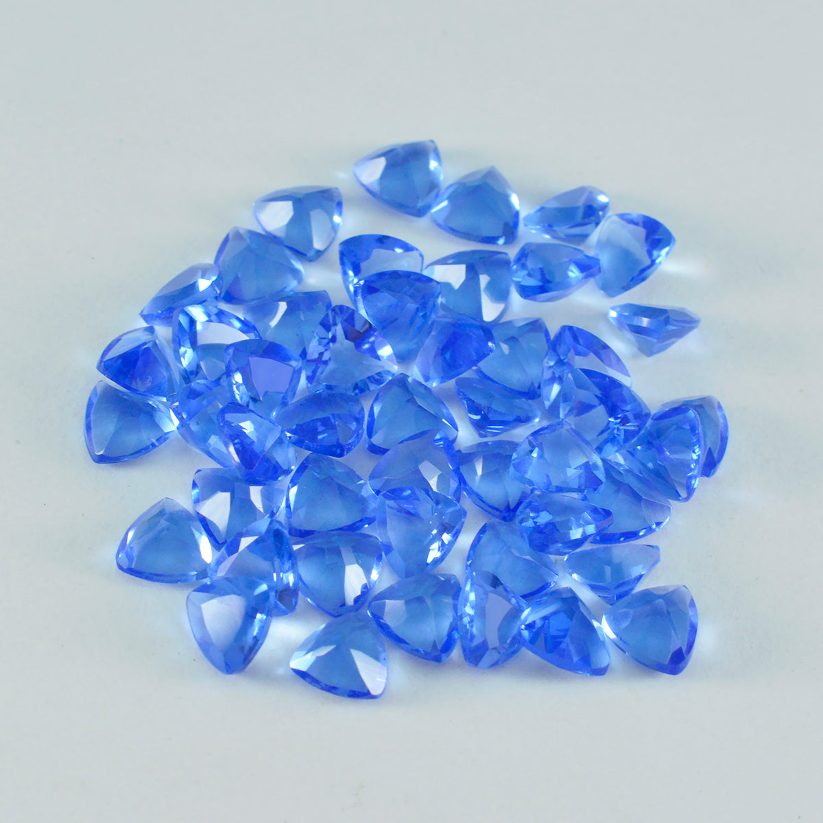 Riyogems 1PC Blue Sapphire CZ Faceted 6x6 mm Trillion Shape fantastic Quality Loose Gems