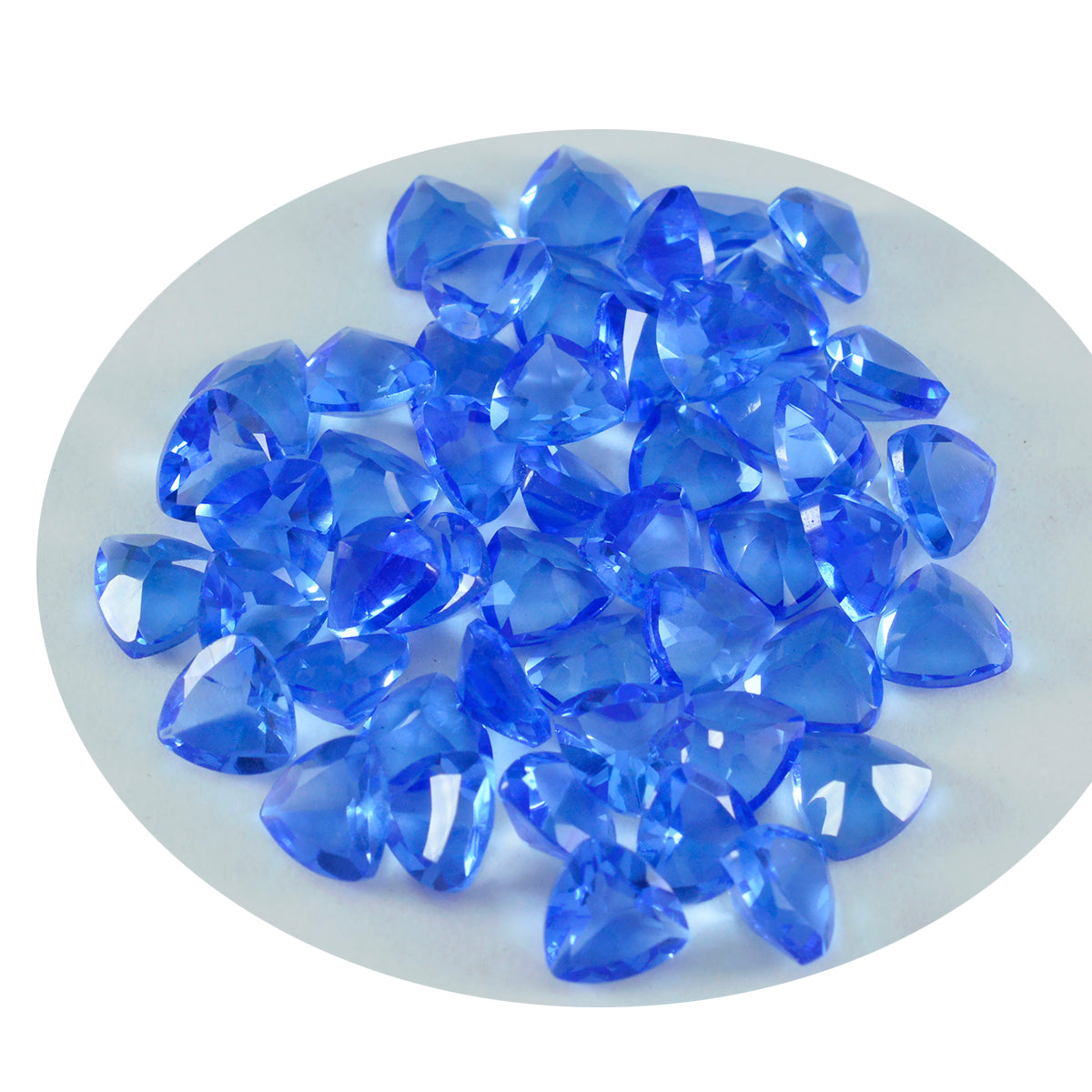 Riyogems 1PC blauwe saffier CZ gefacetteerde 7x7 mm biljoen vorm verrassende kwaliteit losse steen