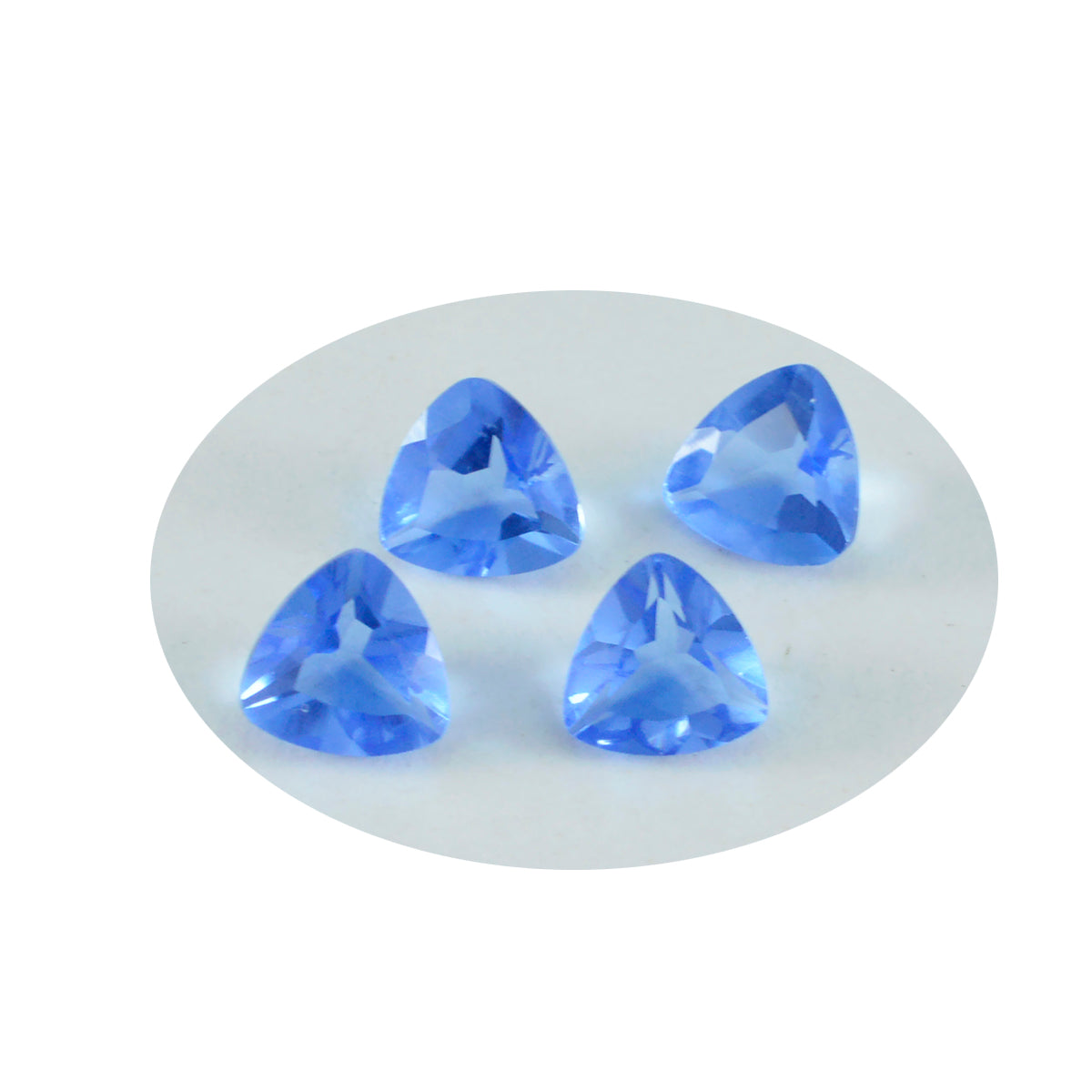 riyogems 1 pz zaffiro blu cz sfaccettato 9x9 mm forma trilione gemma di qualità dolce