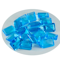 Riyogems 1PC Blue Topaz CZ Faceted 10x12 mm Octagon Shape beautiful Quality Loose Stone