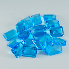 Riyogems 1 Stück blauer Topas, CZ, facettiert, 10 x 12 mm, achteckige Form, schöner hochwertiger loser Stein