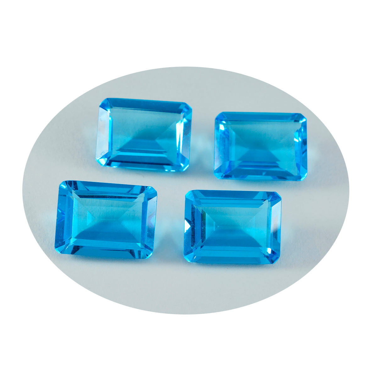 riyogems 1pc ブルー トパーズ CZ ファセット 10x14 mm 八角形の魅力的な品質のルース宝石