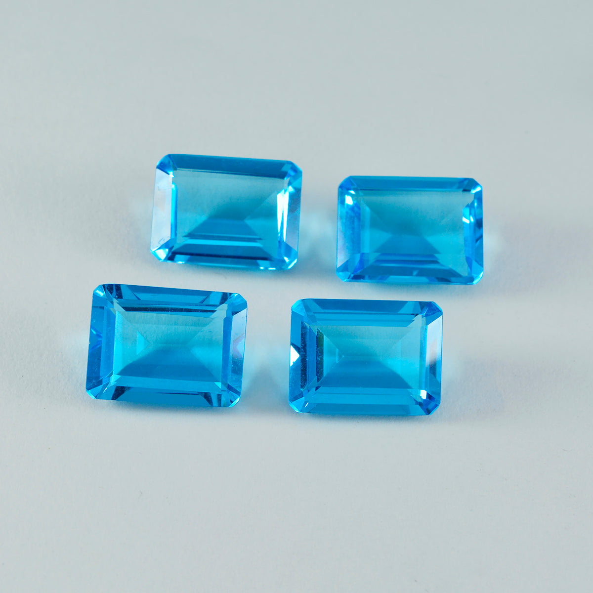 Riyogems 1PC Blue Topaz CZ Faceted 10x14 mm Octagon Shape attractive Quality Loose Gemstone