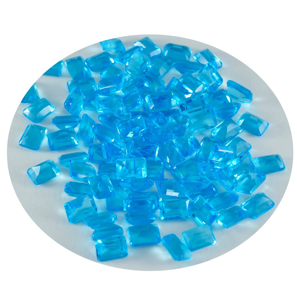 Riyogems 1PC Blue Topaz CZ Faceted 3x5 mm Octagon Shape AA Quality Loose Gemstone