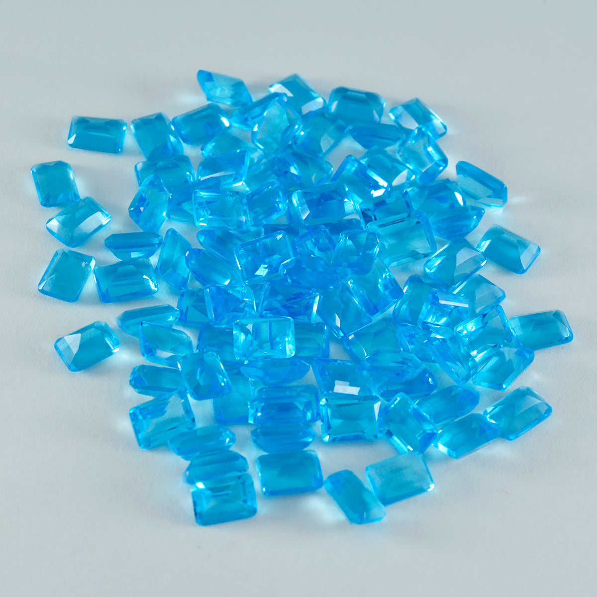 riyogems 1pc topazio blu cz sfaccettato 3x5 mm forma ottagonale pietra preziosa sciolta di qualità aa