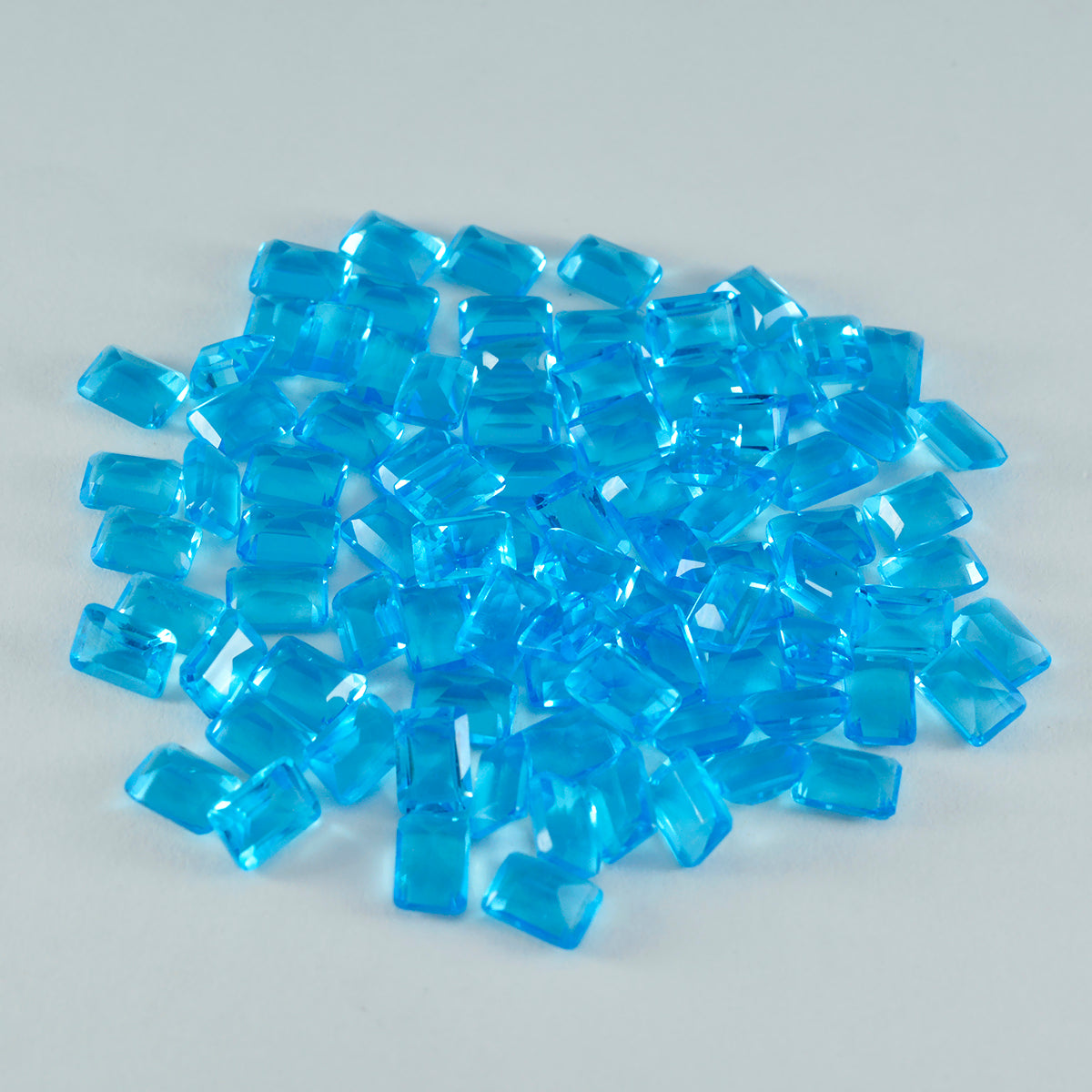 riyogems 1pc ブルー トパーズ CZ ファセット 4x6 mm 八角形 aaa 品質の宝石