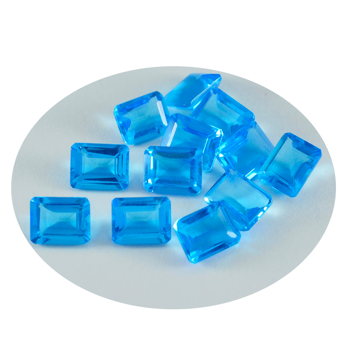 Riyogems 1PC Blue Topaz CZ gefacetteerde 7x9 mm achthoekige vorm A1 kwaliteitsedelsteen