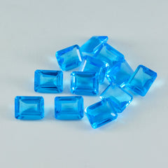 Riyogems 1 Stück blauer Topas, CZ, facettiert, 7 x 9 mm, Achteckform, A1-Qualitätsedelstein