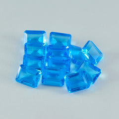 Riyogems 1 Stück blauer Topas, CZ, facettiert, 8 x 10 mm, achteckige Form, gute Qualität, loser Edelstein