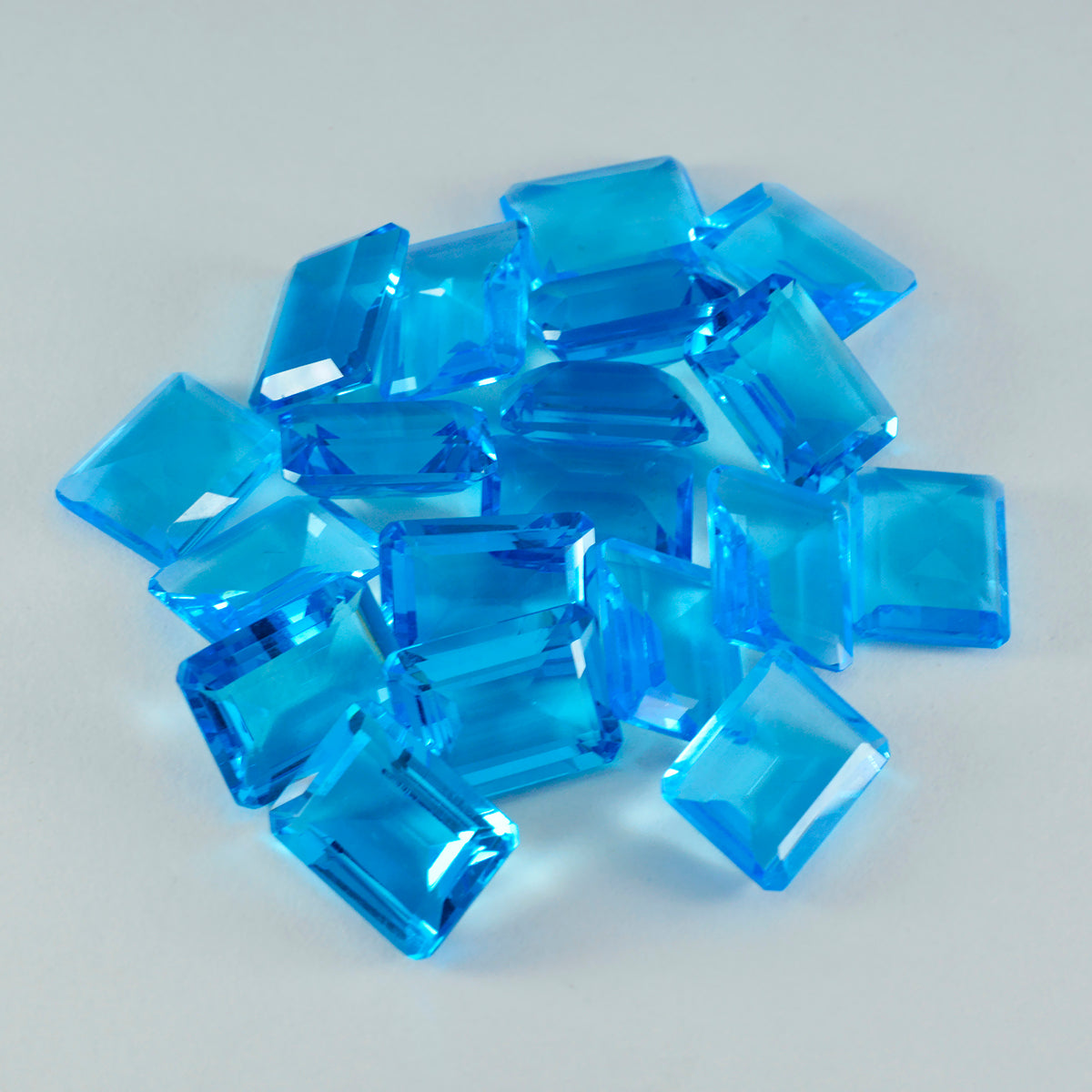 Riyogems 1PC Blue Topaz CZ Faceted 9x11 mm Octagon Shape Nice Quality Loose Gems