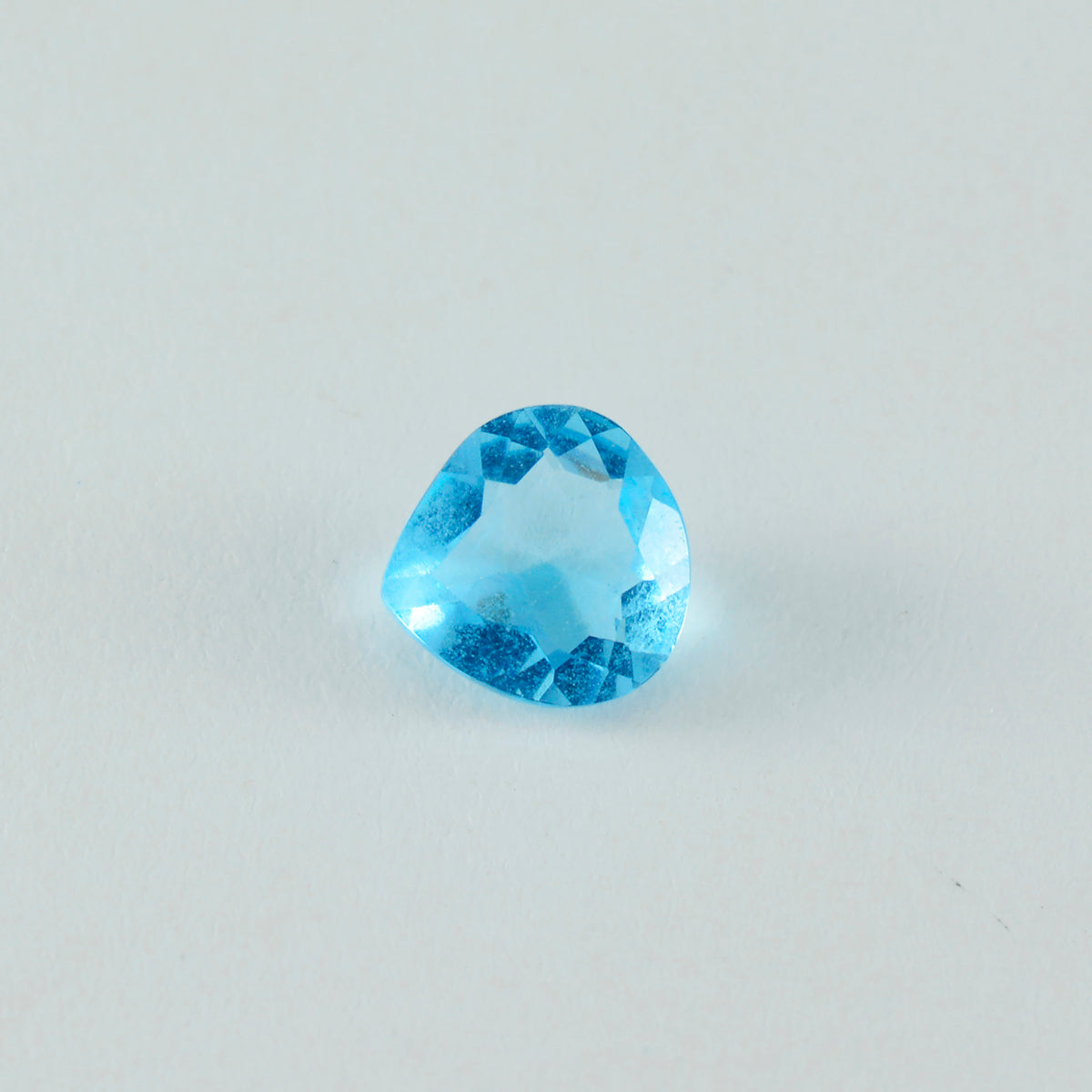 riyogems 1 pezzo di topazio blu cz sfaccettato 11x11 mm a forma di cuore, gemma di bella qualità