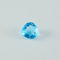 Riyogems 1 Stück blauer Topas, CZ, facettiert, 11 x 11 mm, Herzform, hübscher Qualitäts-Edelstein