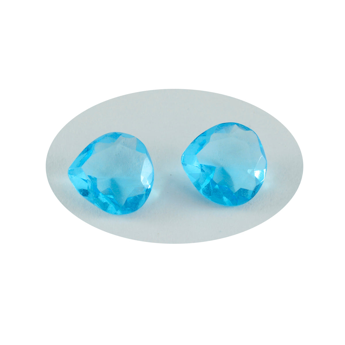 Riyogems 1PC Blue Topaz CZ Faceted 13x13 mm Heart Shape fantastic Quality Stone