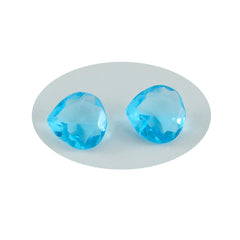 Riyogems 1 Stück blauer Topas, CZ, facettiert, 13 x 13 mm, Herzform, fantastischer Qualitätsstein