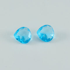 Riyogems 1PC Blue Topaz CZ Faceted 13x13 mm Heart Shape fantastic Quality Stone