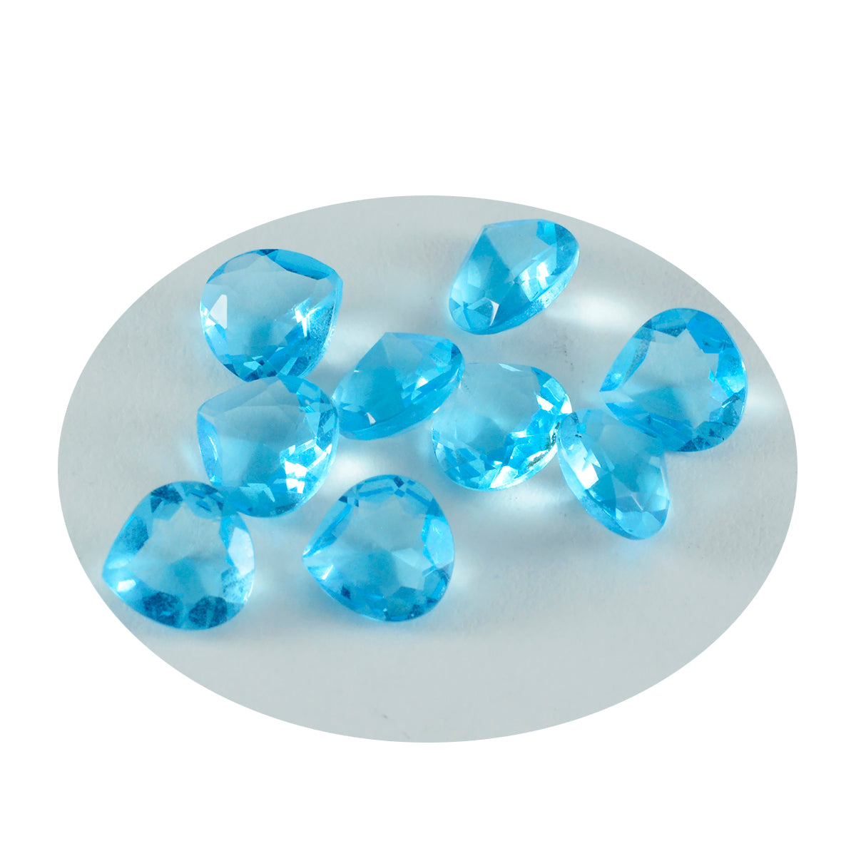 Riyogems 1 pièce topaze bleue cz à facettes 4x4mm en forme de cœur belles pierres précieuses de qualité