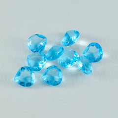 riyogems 1 st blå topas cz fasetterad 4x4 mm hjärtform snygga kvalitetsädelstenar