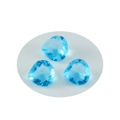 Riyogems 1PC Blue Topaz CZ Faceted 6x6 mm Heart Shape nice-looking Quality Gemstone