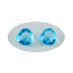 Riyogems 1 Stück blauer Topas, CZ, facettiert, 8 x 8 mm, Herzform, hübsche, hochwertige lose Edelsteine