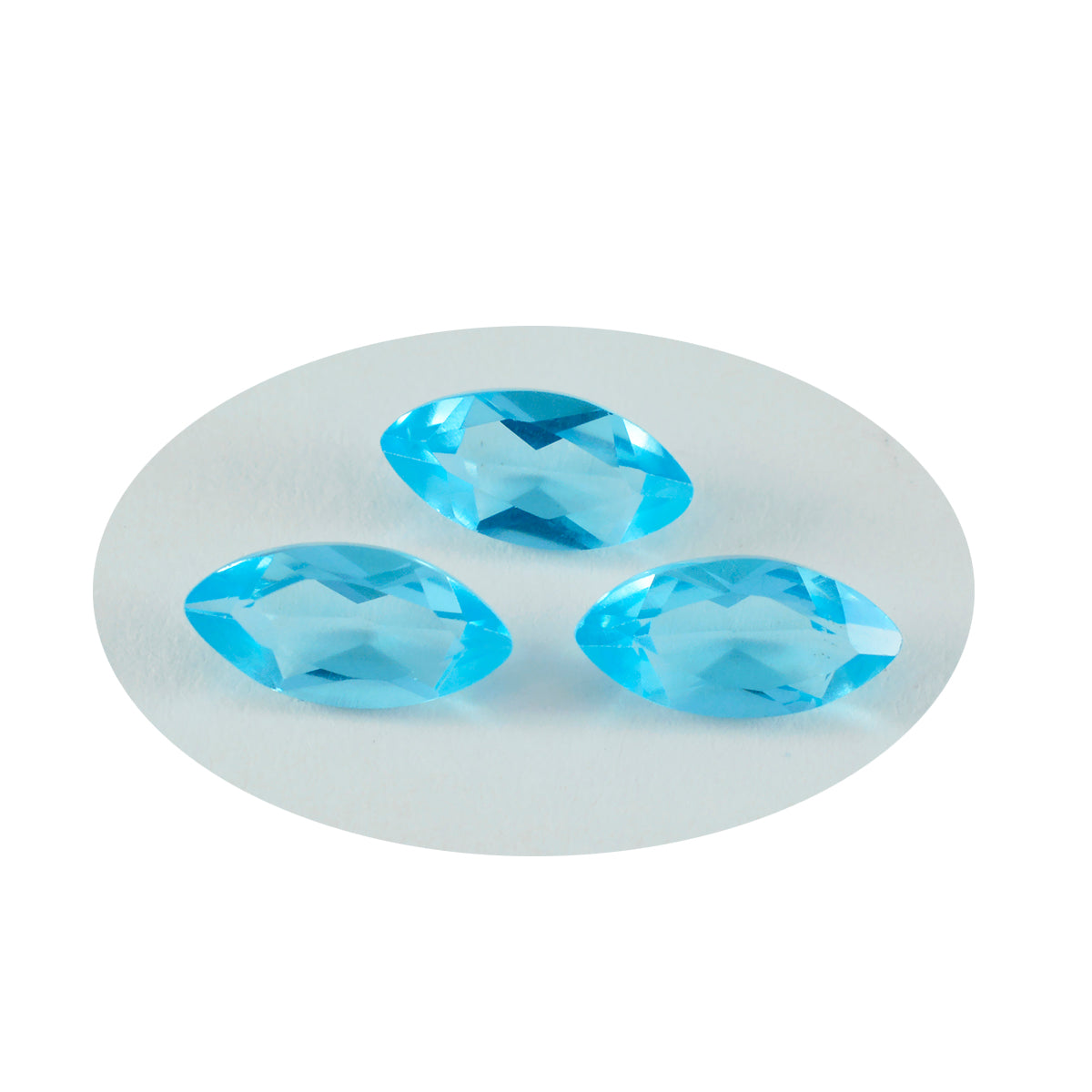 Riyogems 1 pièce topaze bleue cz à facettes 10x20mm forme marquise a + pierre en vrac de qualité