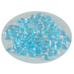 Riyogems 1 Stück blauer Topas, CZ, facettiert, 2,5 x 5 mm, Marquise-Form, süße Qualität, lose Edelsteine