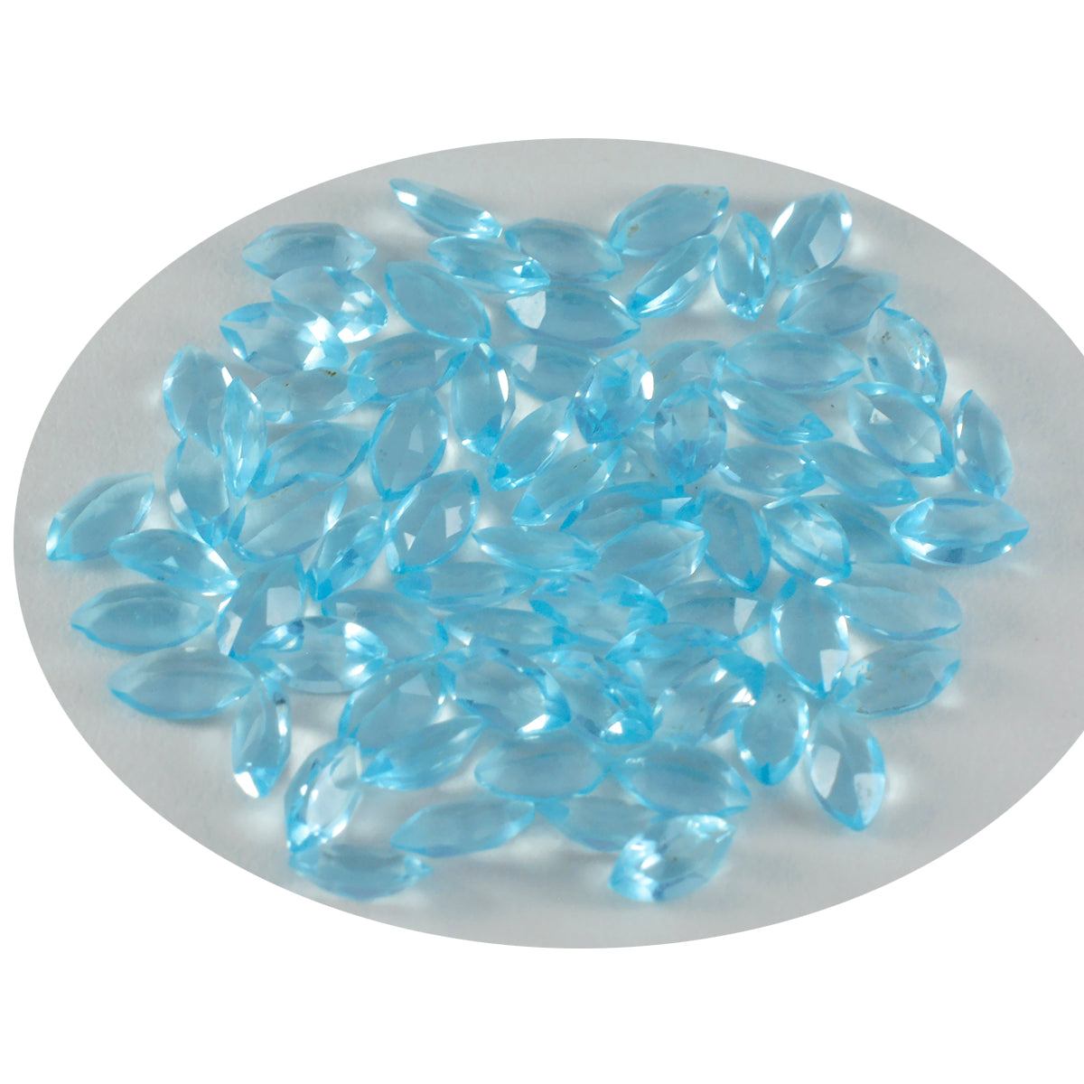 riyogems 1 pezzo di topazio blu cz sfaccettato 2x4 mm a forma di marquise, pietra sciolta di ottima qualità