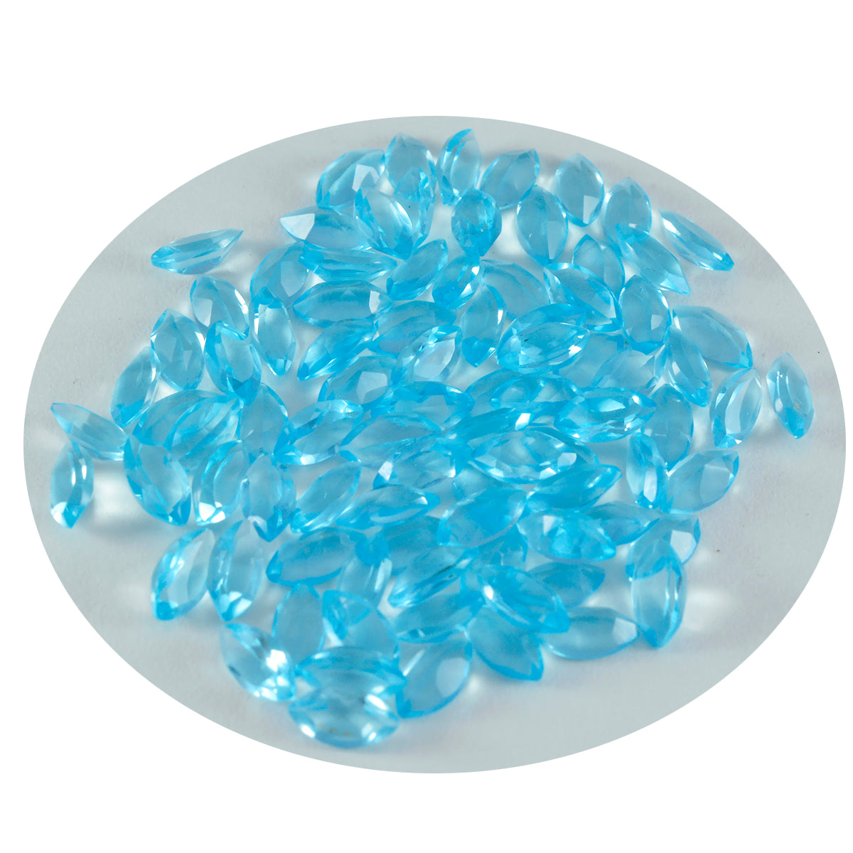 riyogems 1pc topaze bleue cz facettes 3x6 mm forme marquise qualité impressionnante pierre précieuse en vrac