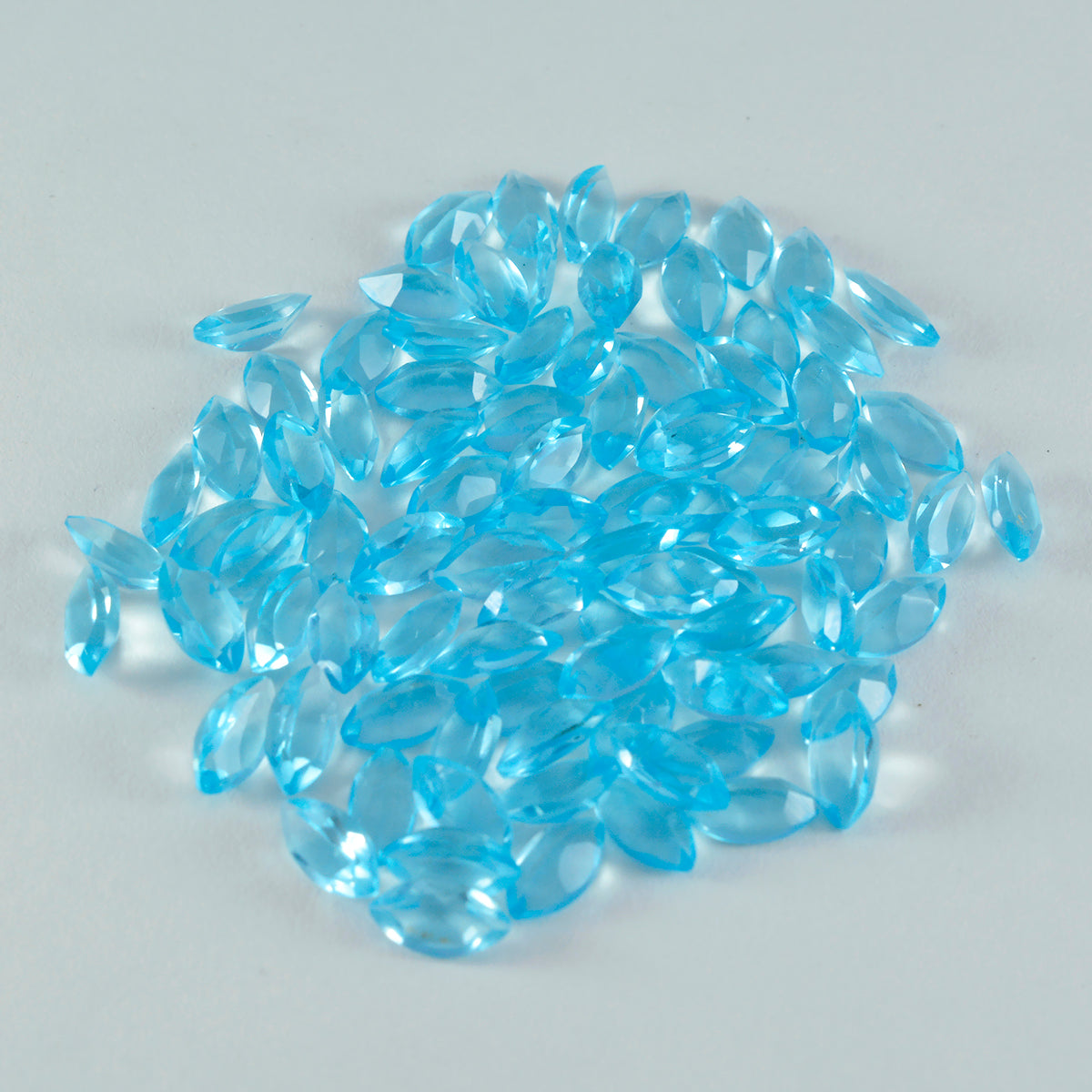 riyogems 1pc topaze bleue cz facettes 3x6 mm forme marquise qualité impressionnante pierre précieuse en vrac