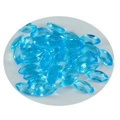 Riyogems 1 Stück blauer Topas, CZ, facettiert, 6 x 12 mm, Marquise-Form, süßer Qualitätsstein