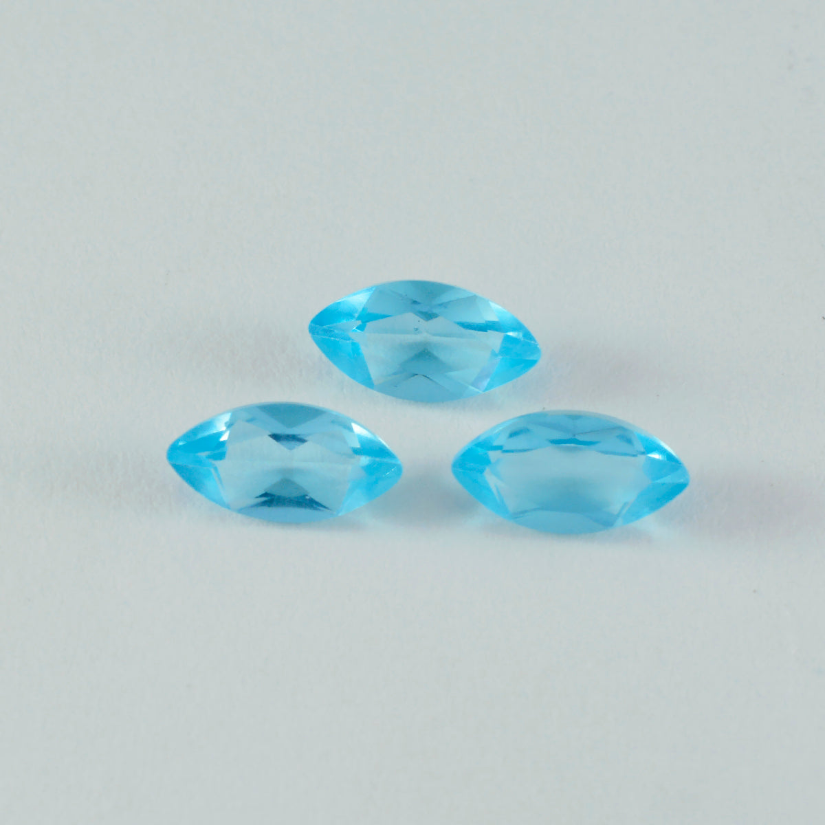 Riyogems 1 Stück blauer Topas, CZ, facettiert, 8 x 16 mm, Marquise-Form, AA-Qualität, loser Edelstein