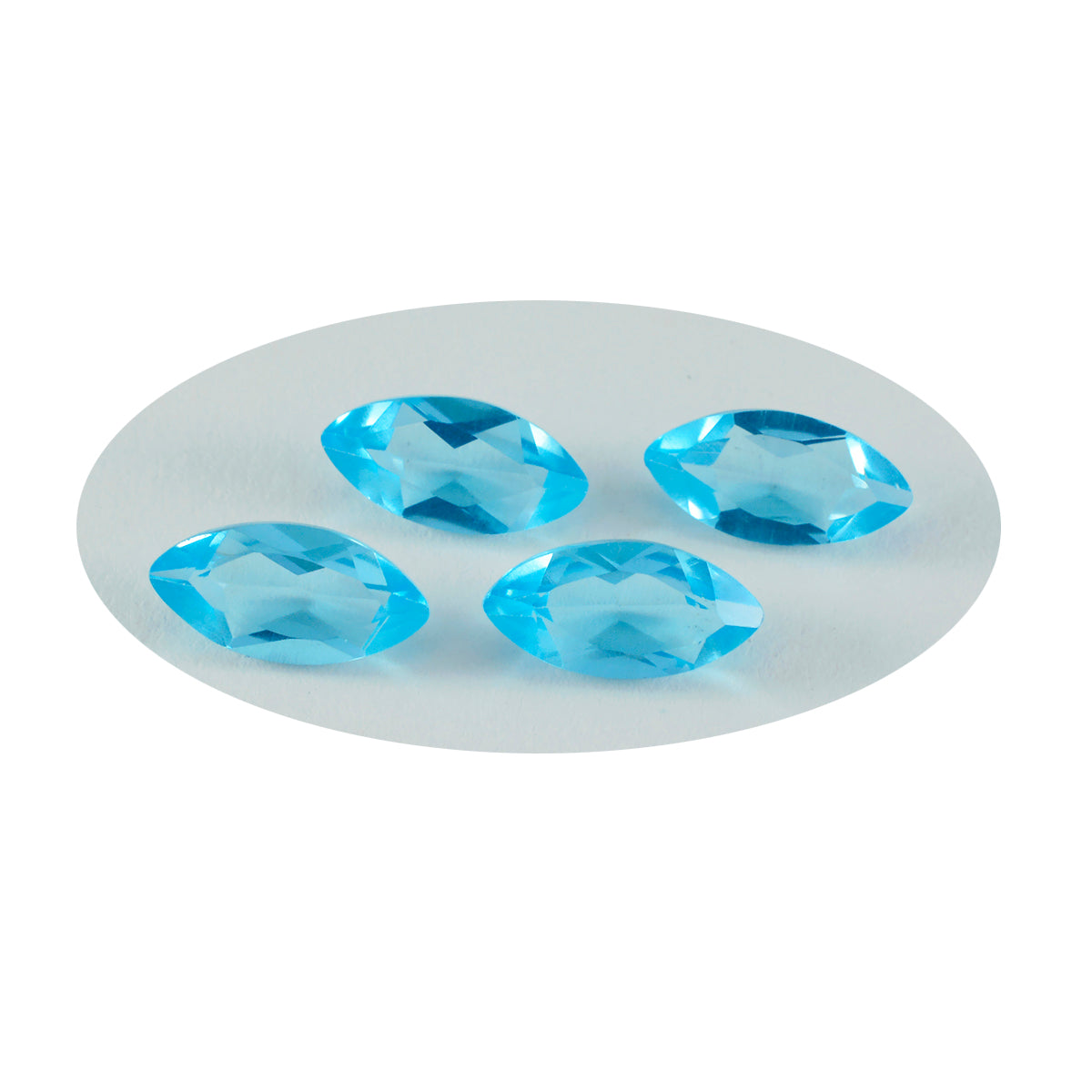 Riyogems 1 pièce topaze bleue cz à facettes 9x18mm forme marquise qualité aaa pierres précieuses en vrac