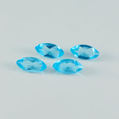 Riyogems 1PC Blue Topaz CZ Faceted 9x18 mm Marquise Shape AAA Quality Loose Gems