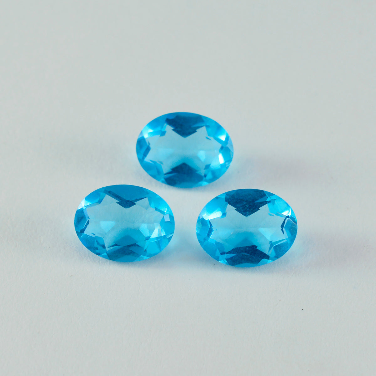 Riyogems 1PC Blue Topaz CZ Faceted 10x12 mm Oval Shape handsome Quality Loose Stone