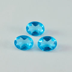 Riyogems 1 pieza de topacio azul CZ facetado 10x14 mm forma ovalada piedra preciosa suelta de buena calidad