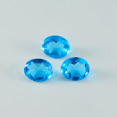 riyogems 1pc ブルー トパーズ CZ ファセット 10x14 mm 楕円形の見栄えの良い品質のルース宝石