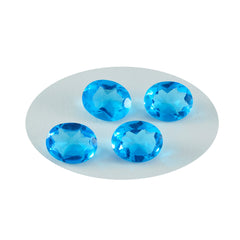 riyogems 1pc ブルー トパーズ CZ ファセット 12x16 mm 楕円形の見栄えの良い品質の宝石