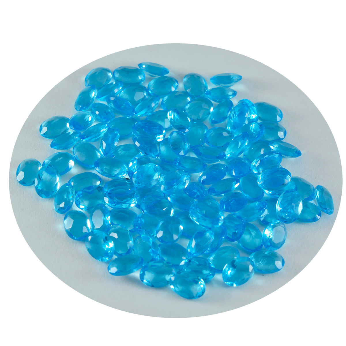 riyogems 1 st blå topas cz facetterad 3x5 mm oval form a+1 kvalitets lös ädelsten