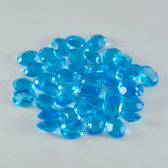 Riyogems 1PC Blue Topaz CZ Faceted 5x7 mm Oval Shape Good Quality Gems