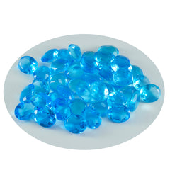 riyogems 1pc topaze bleue cz facettes 6x8 mm forme ovale pierre de belle qualité