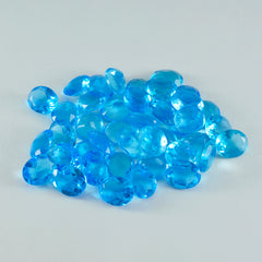 Riyogems 1PC Blue Topaz CZ Faceted 6x8 mm Oval Shape Nice Quality Stone