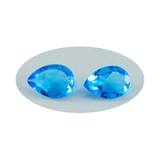 riyogems 1pc topaze bleue cz facettes 10x14 mm forme de poire qualité fantastique pierre précieuse en vrac