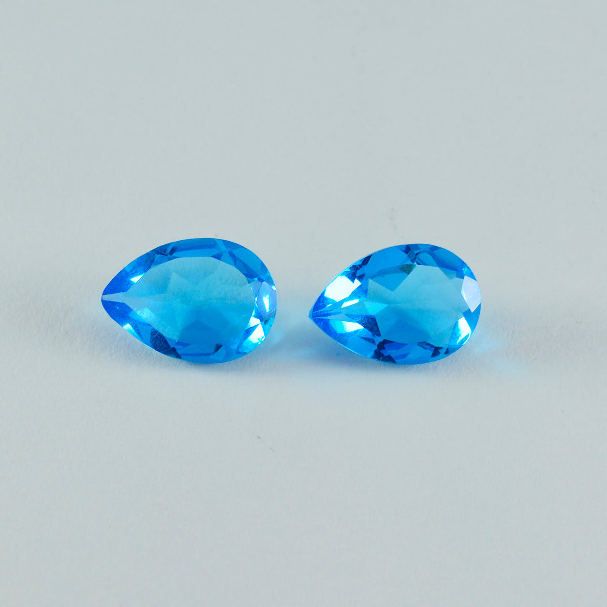 Riyogems 1PC Blue Topaz CZ Faceted 10x14 mm Pear Shape fantastic Quality Loose Gemstone