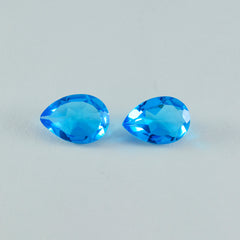 riyogems 1pc topaze bleue cz facettes 10x14 mm forme de poire qualité fantastique pierre précieuse en vrac