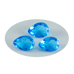 riyogems 1 pezzo di topazio blu cz sfaccettato 12x16 mm a forma di pera, gemma di qualità sorprendente