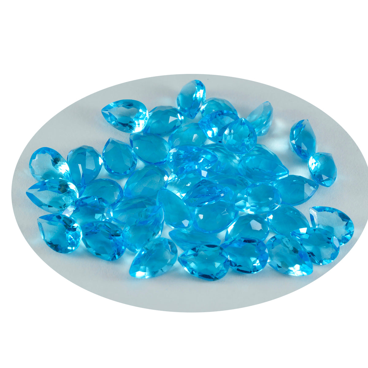 riyogems 1pc blue topaz cz faceted 4x6 mm pear shape pretty quality stone